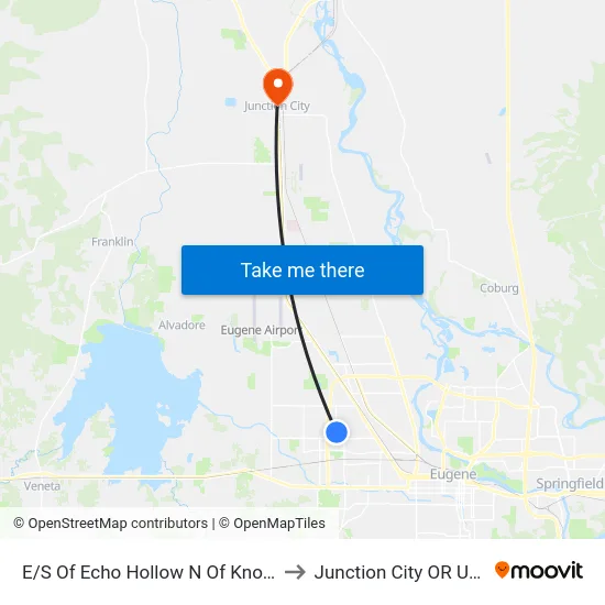 E/S Of Echo Hollow N Of Knoop to Junction City OR USA map