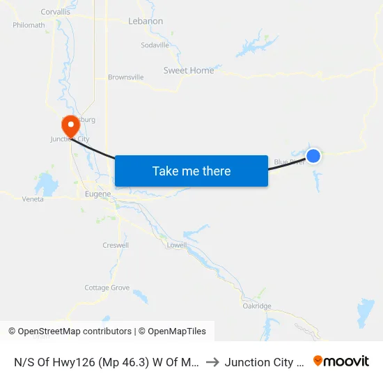 N/S Of Hwy126 (Mp 46.3) W Of Mckenzie Rvr Dr to Junction City OR USA map