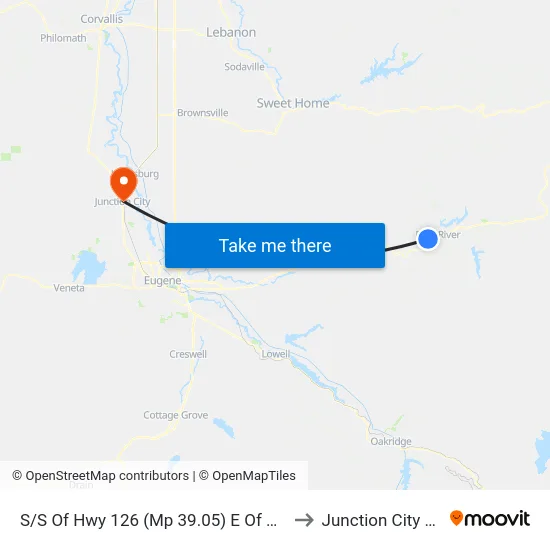 S/S Of Hwy 126 (Mp 39.05) E Of Mailbox 50950 to Junction City OR USA map