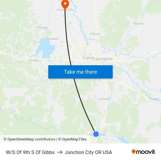 W/S Of 9th S Of Gibbs to Junction City OR USA map
