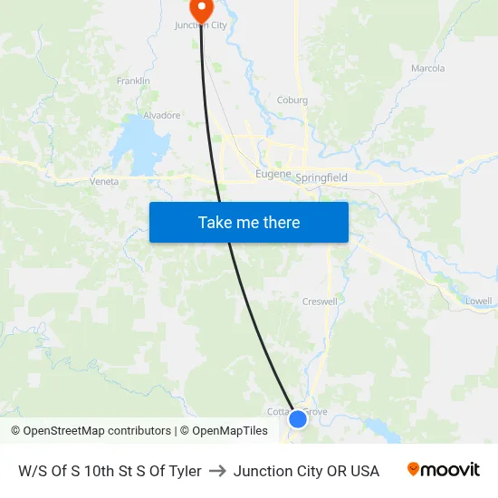 W/S Of S 10th St S Of Tyler to Junction City OR USA map