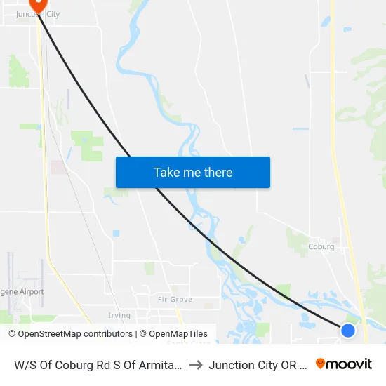 W/S Of Coburg Rd S Of Armitage Pk to Junction City OR USA map