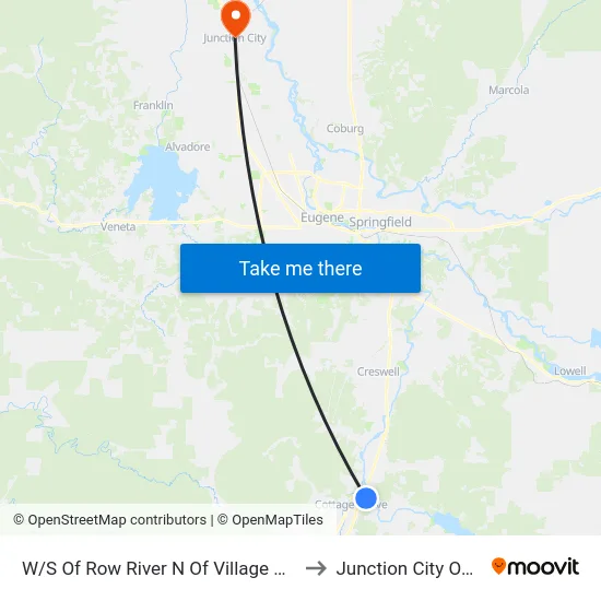W/S Of Row River N Of Village Green Dw to Junction City OR USA map