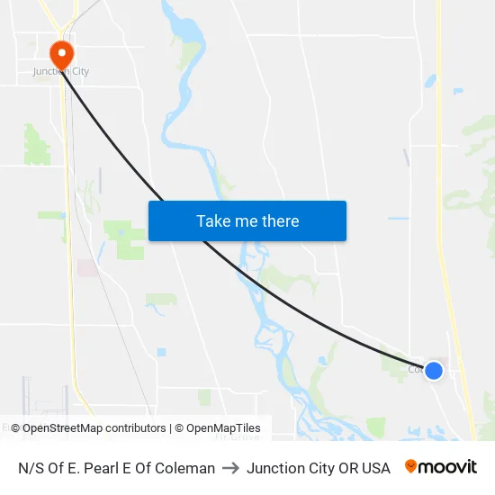 N/S Of E. Pearl E Of Coleman to Junction City OR USA map
