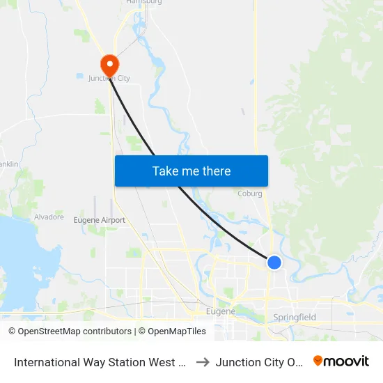 International Way Station West Outbound to Junction City OR USA map