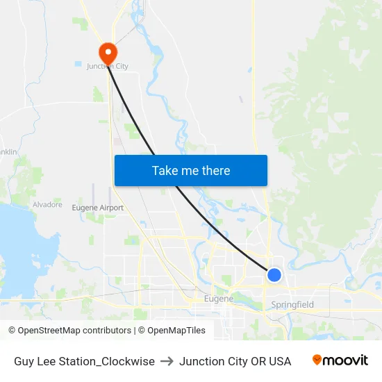 Guy Lee Station_Clockwise to Junction City OR USA map