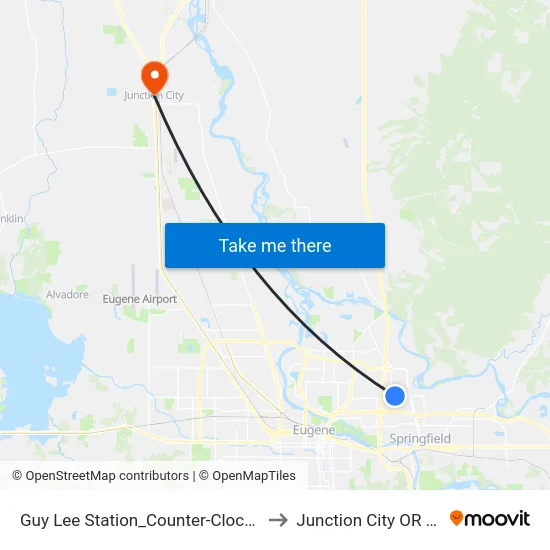 Guy Lee Station_Counter-Clockwise to Junction City OR USA map