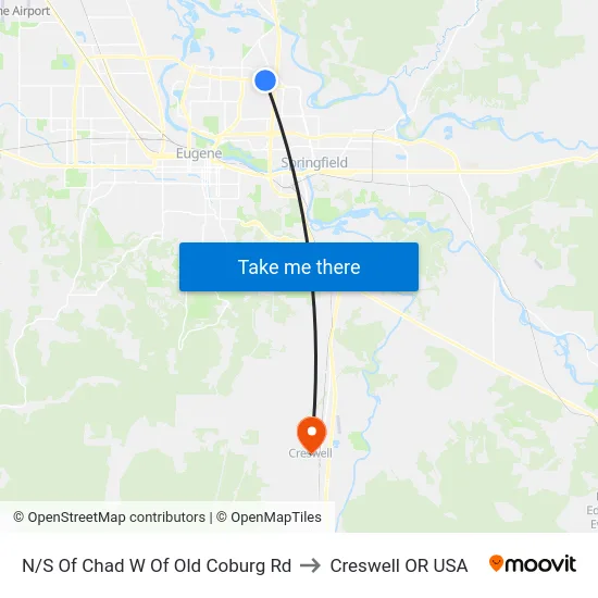 N/S Of Chad W Of Old Coburg Rd to Creswell OR USA map