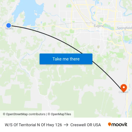 W/S Of Territorial N Of Hwy 126 to Creswell OR USA map