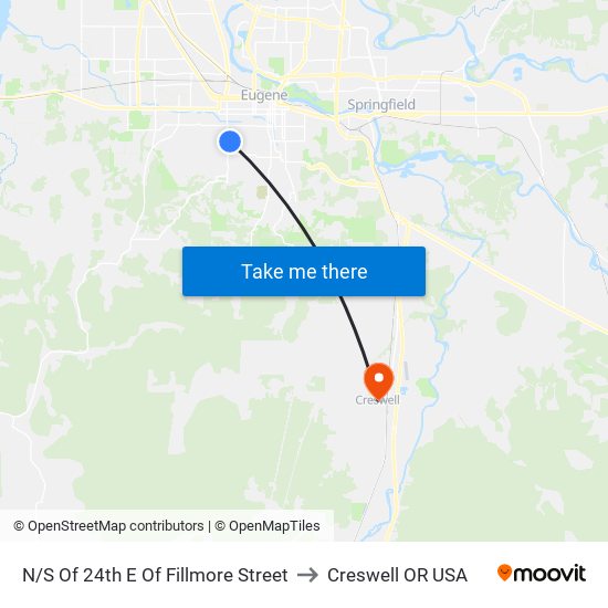 N/S Of 24th E Of Fillmore Street to Creswell OR USA map