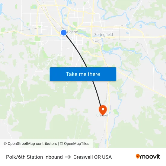 Polk/6th Station Inbound to Creswell OR USA map