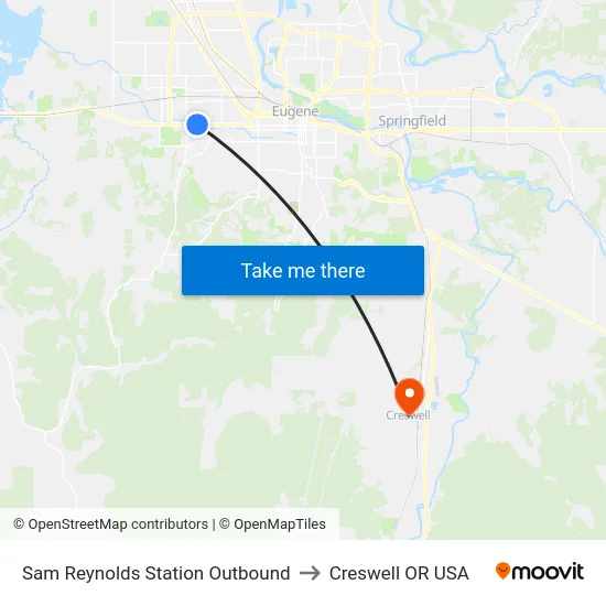 Sam Reynolds Station Outbound to Creswell OR USA map