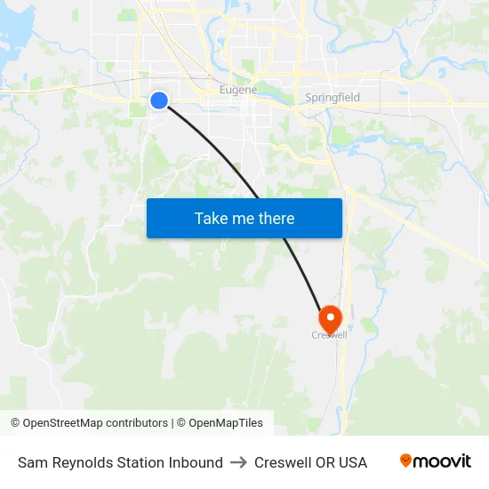 Sam Reynolds Station Inbound to Creswell OR USA map