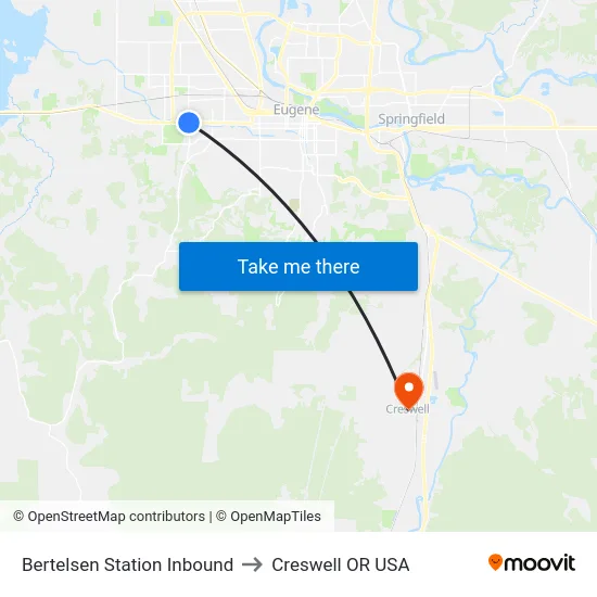 Bertelsen Station Inbound to Creswell OR USA map
