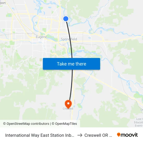 International Way East Station Inbound to Creswell OR USA map