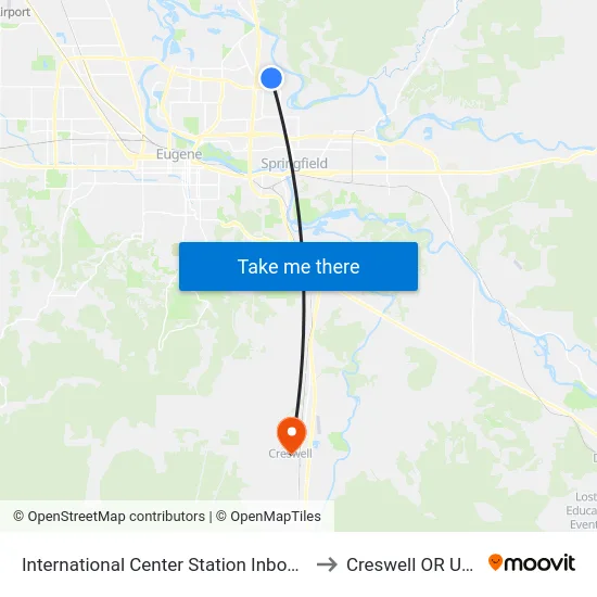 International Center Station Inbound to Creswell OR USA map