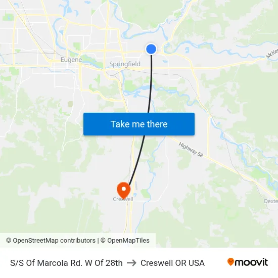S/S Of Marcola Rd. W Of 28th to Creswell OR USA map