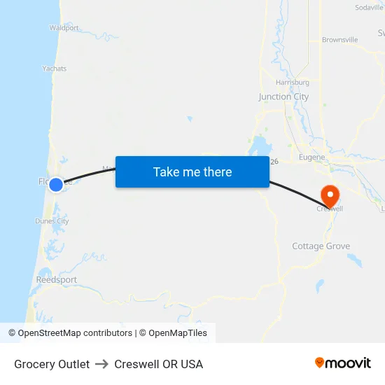 Grocery Outlet to Creswell OR USA map