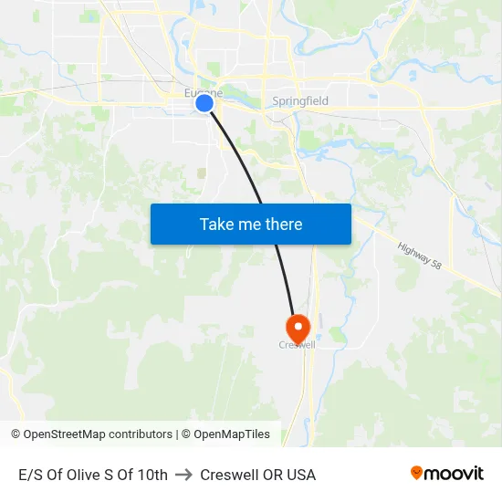 E/S Of Olive S Of 10th to Creswell OR USA map