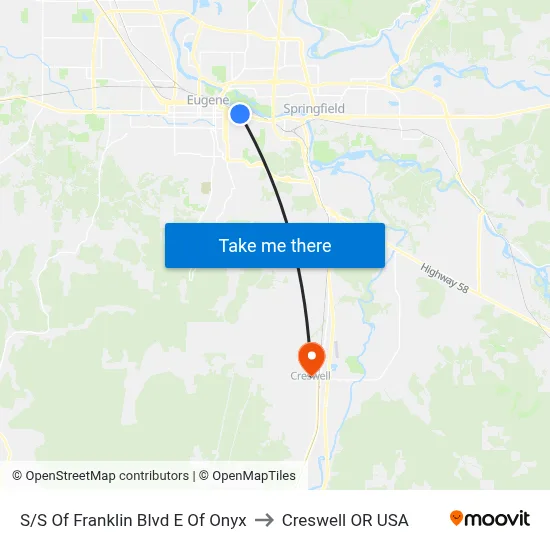 S/S Of Franklin Blvd E Of Onyx to Creswell OR USA map