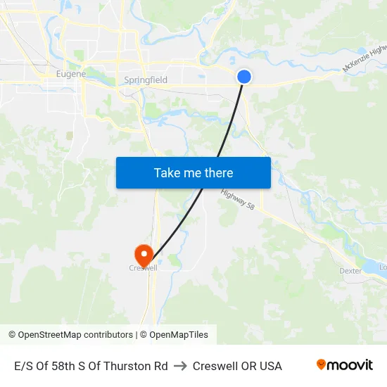 E/S Of 58th S Of Thurston Rd to Creswell OR USA map