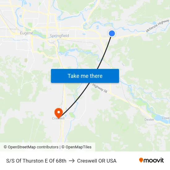 S/S Of Thurston E Of 68th to Creswell OR USA map