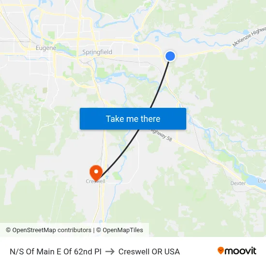 N/S Of Main E Of 62nd Pl to Creswell OR USA map