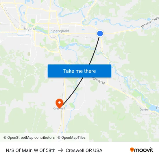 N/S Of Main W Of 58th to Creswell OR USA map