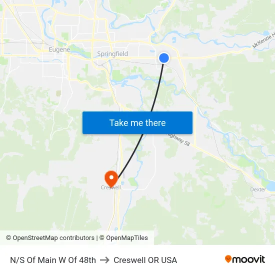 N/S Of Main W Of 48th to Creswell OR USA map