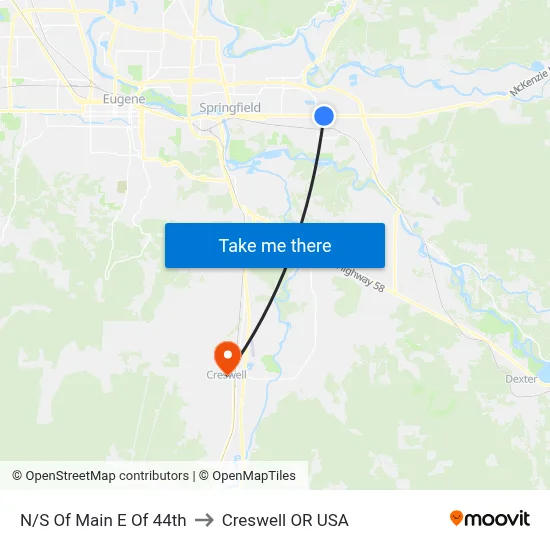 N/S Of Main E Of 44th to Creswell OR USA map