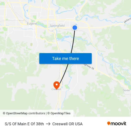 S/S Of Main E Of 38th to Creswell OR USA map