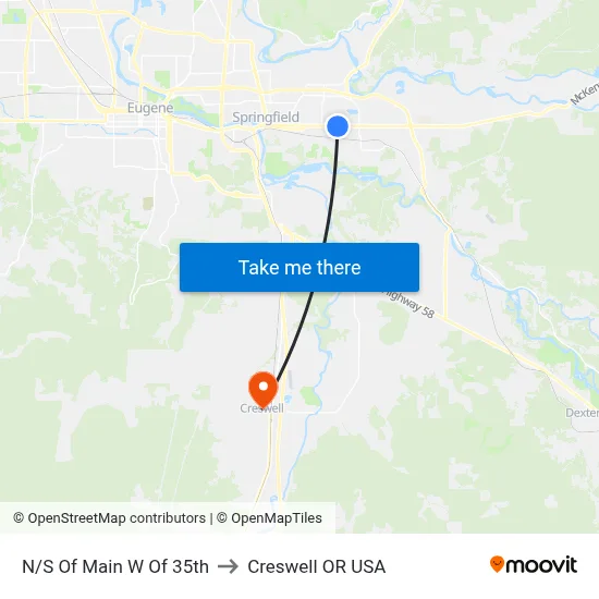 N/S Of Main W Of 35th to Creswell OR USA map