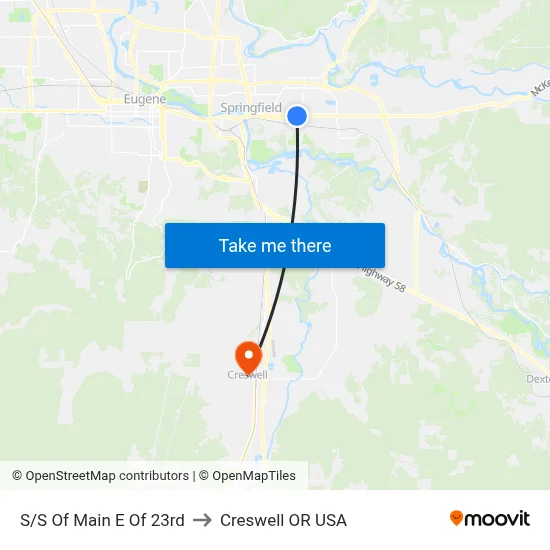 S/S Of Main E Of 23rd to Creswell OR USA map