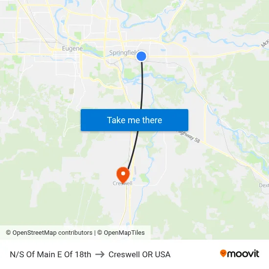 N/S Of Main E Of 18th to Creswell OR USA map