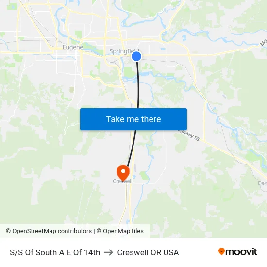 S/S Of South A E Of 14th to Creswell OR USA map