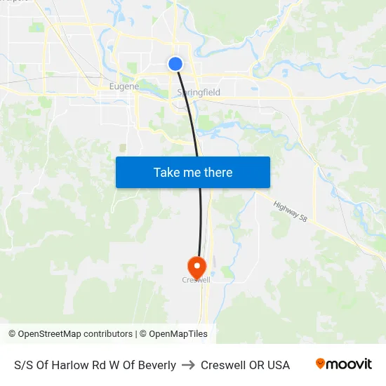 S/S Of Harlow Rd W Of Beverly to Creswell OR USA map