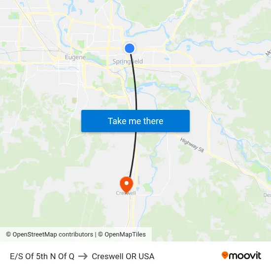 E/S Of 5th N Of Q to Creswell OR USA map
