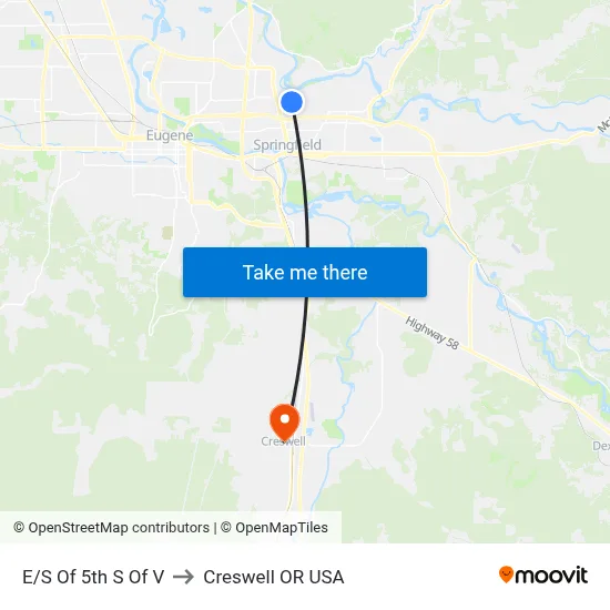 E/S Of 5th S Of V to Creswell OR USA map