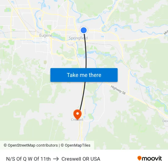 N/S Of Q W Of 11th to Creswell OR USA map