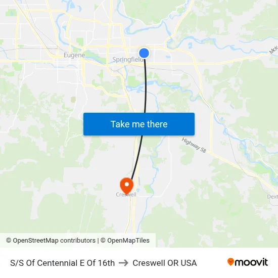 S/S Of Centennial E Of 16th to Creswell OR USA map