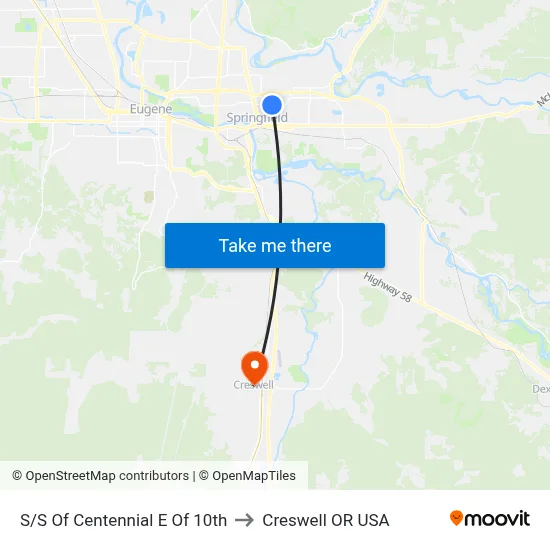 S/S Of Centennial E Of 10th to Creswell OR USA map