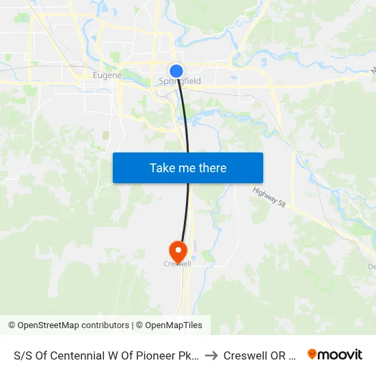 S/S Of Centennial W Of Pioneer Pkwy W to Creswell OR USA map
