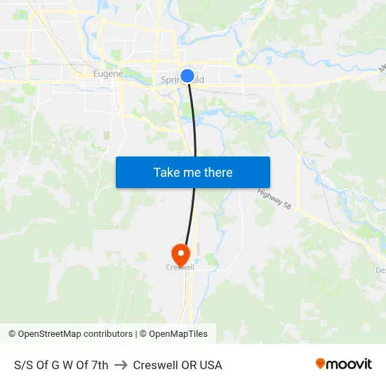 S/S Of G W Of 7th to Creswell OR USA map