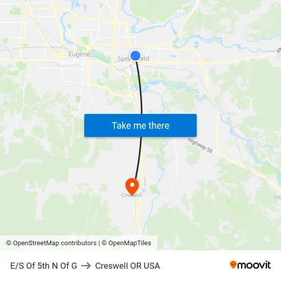 E/S Of 5th N Of G to Creswell OR USA map