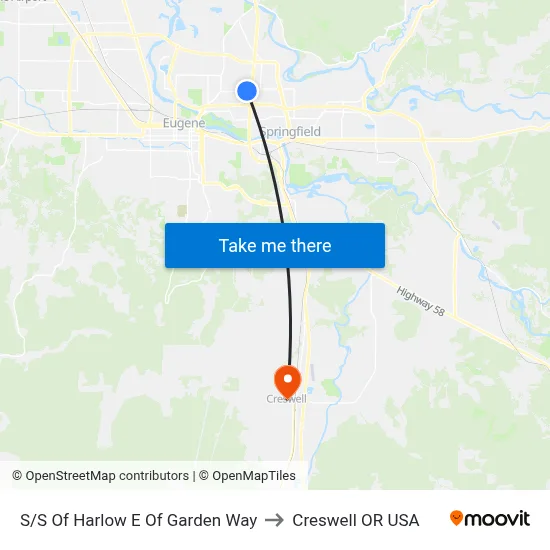 S/S Of Harlow E Of Garden Way to Creswell OR USA map
