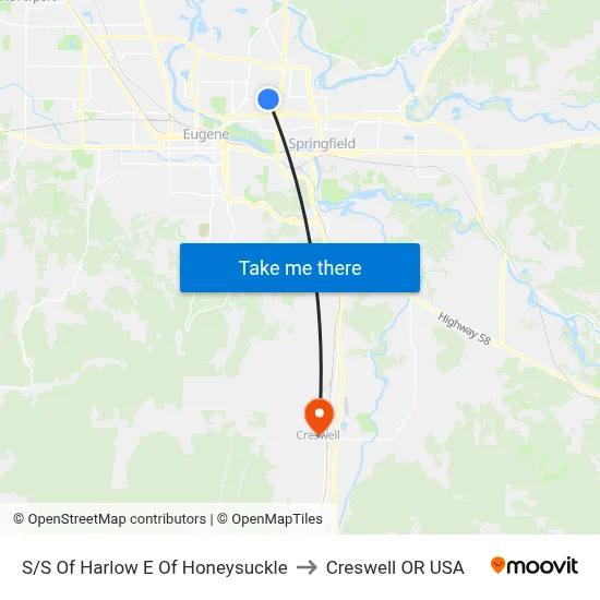 S/S Of Harlow E Of Honeysuckle to Creswell OR USA map