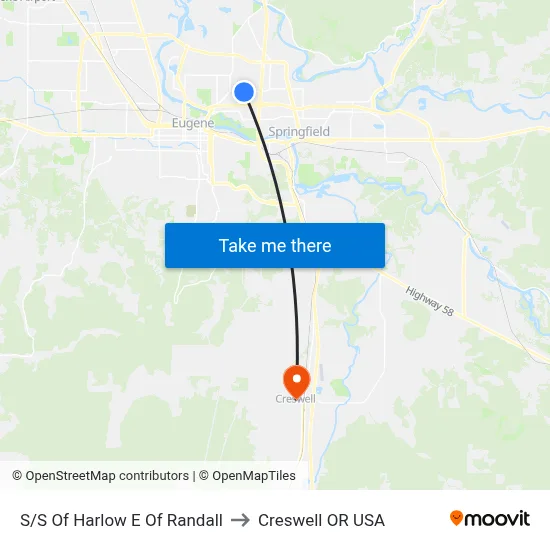 S/S Of Harlow E Of Randall to Creswell OR USA map