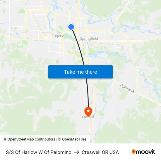 S/S Of Harlow W Of Palomino to Creswell OR USA map