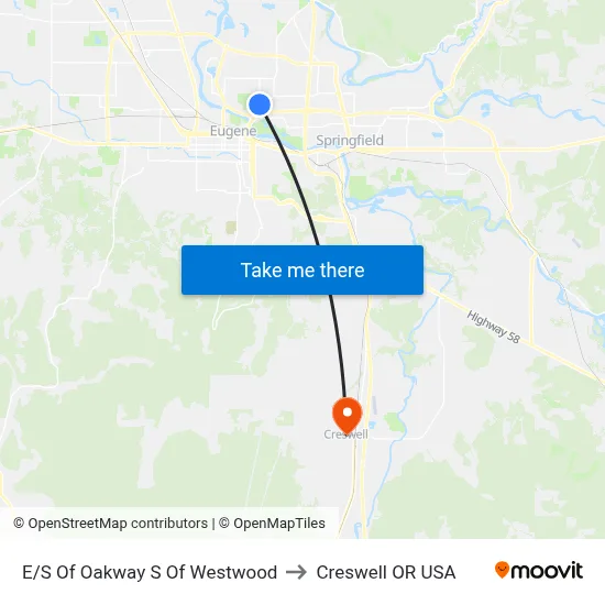 E/S Of Oakway S Of Westwood to Creswell OR USA map