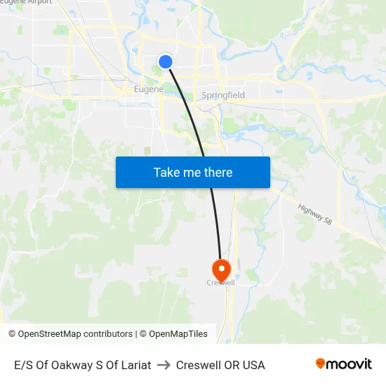 E/S Of Oakway S Of Lariat to Creswell OR USA map